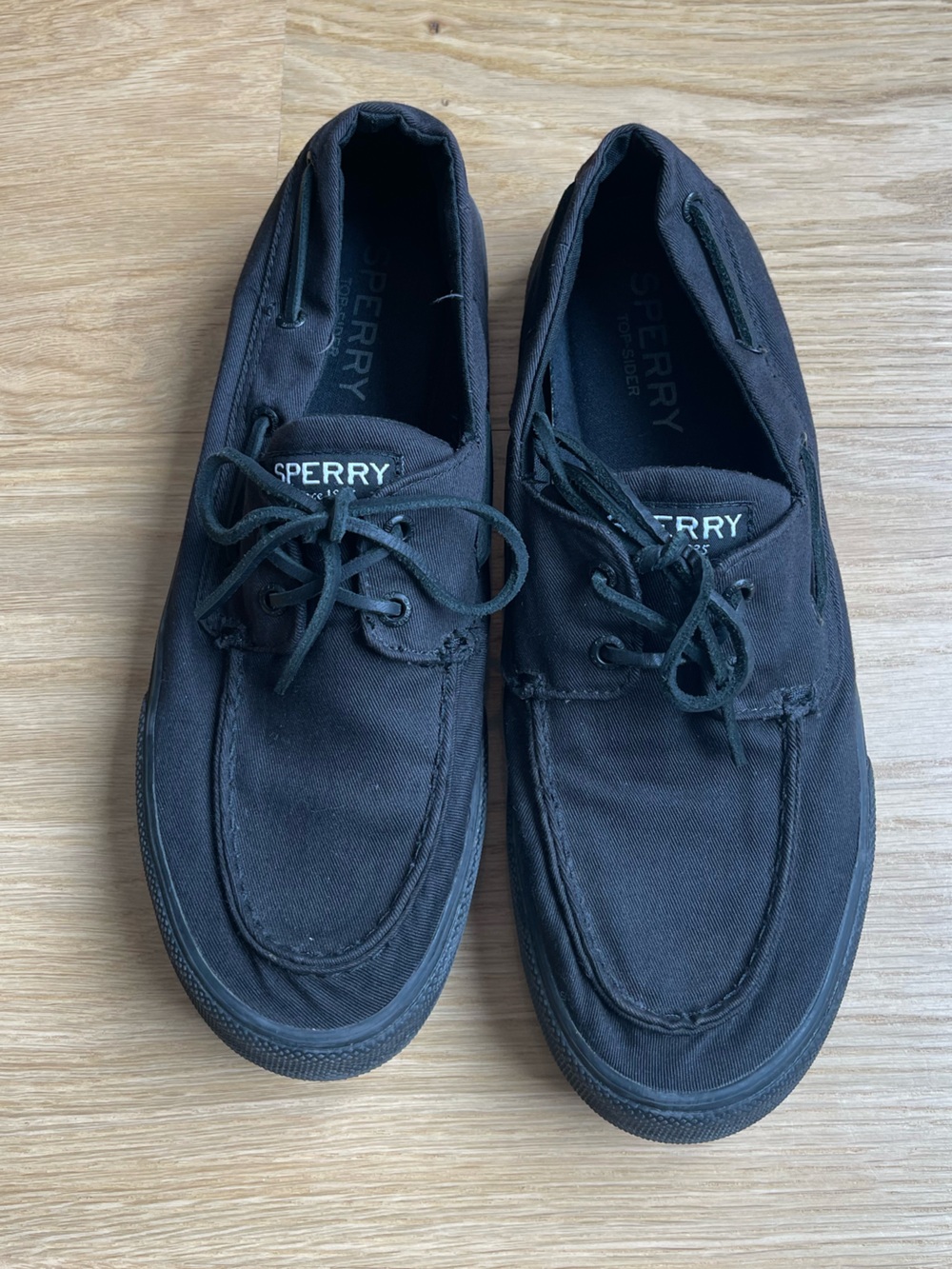 Sperry Black Canvas Boat Shoes